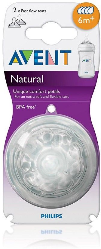 s Natural Nipple for feeding bottles (6m+) Fast Flow Nipple