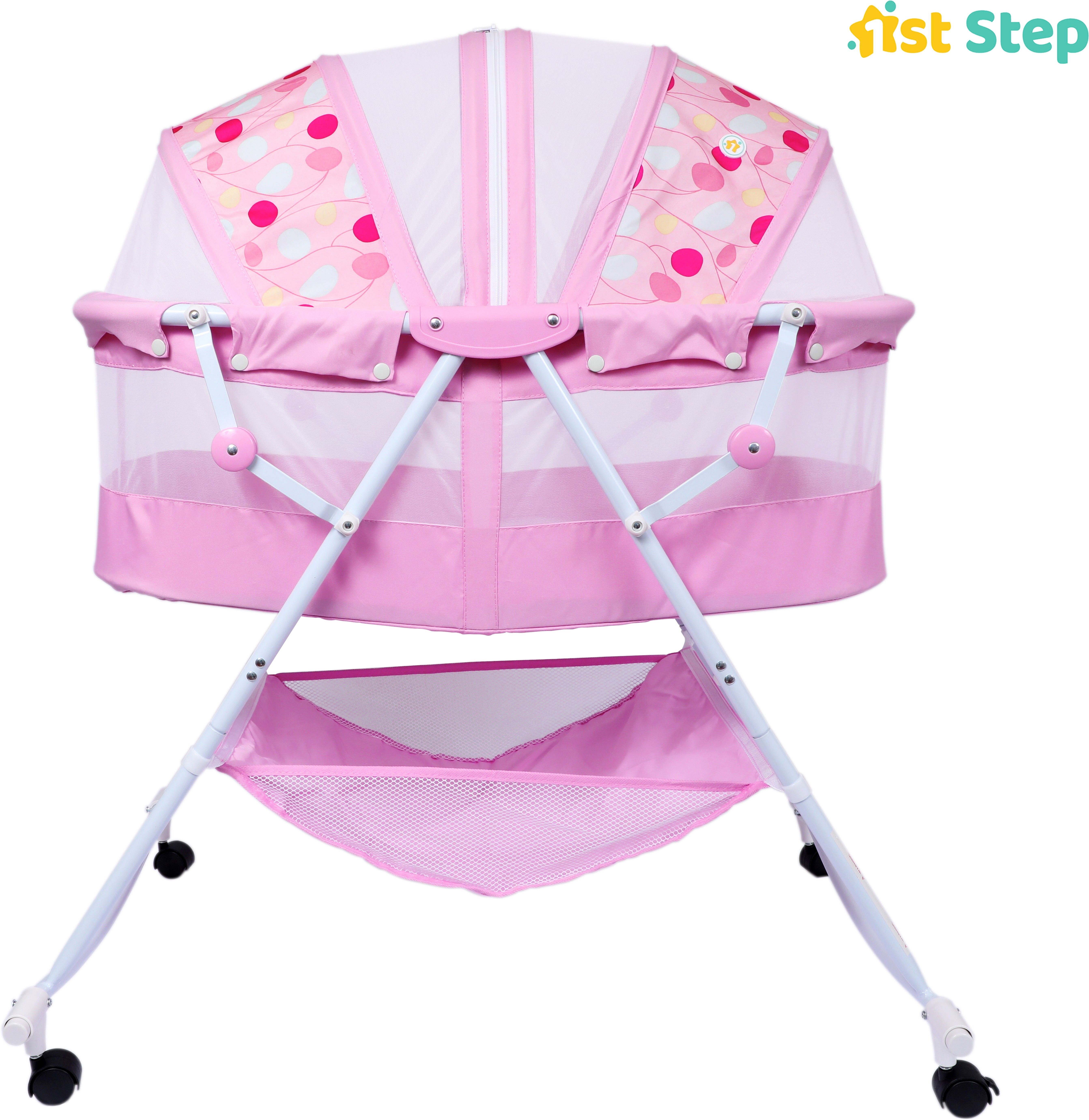 Baby Bassinet Cum Rocker Swing Cradle Jhula with Mosquito Net for New Born Baby Bassinet-image-2