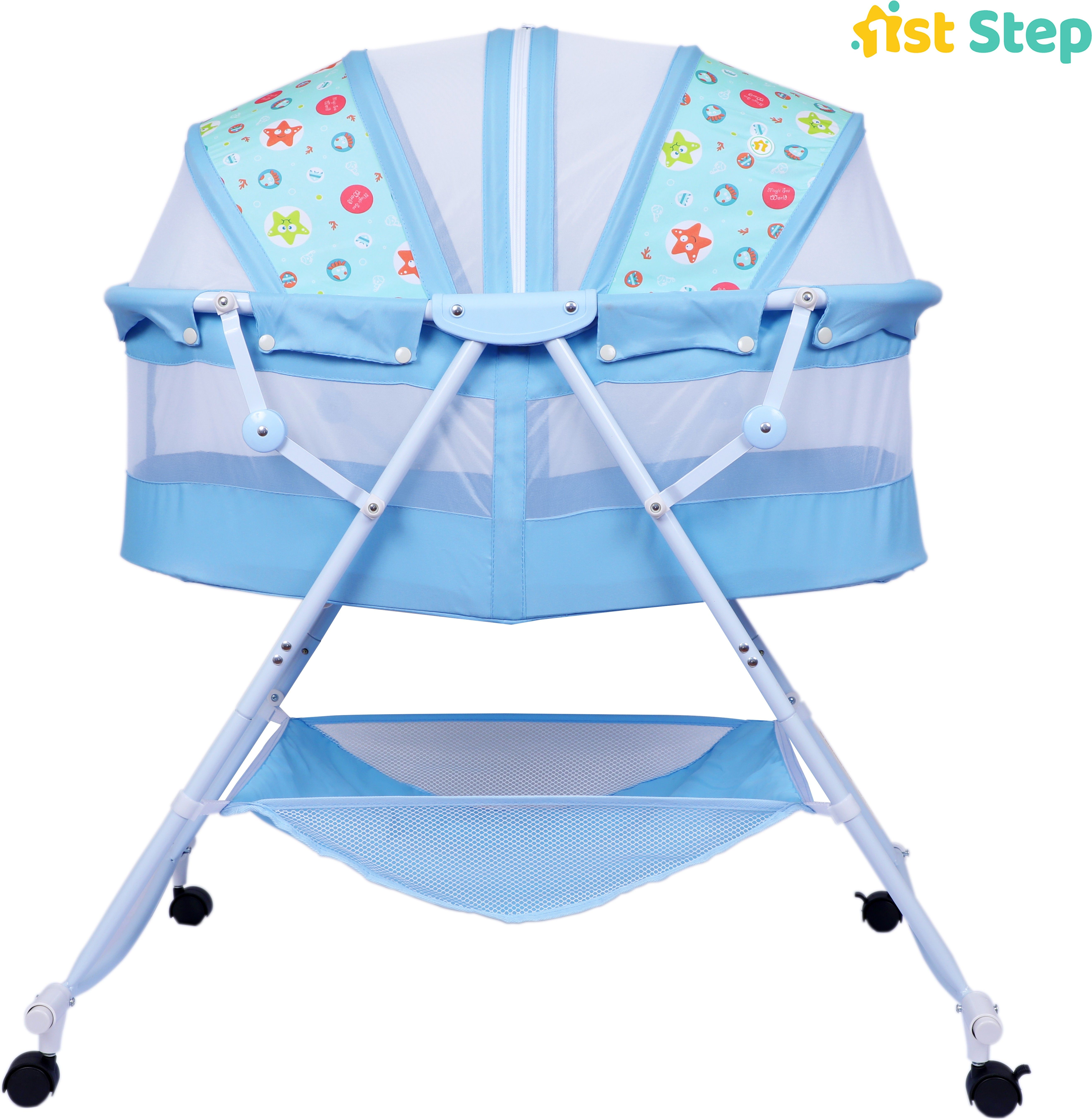 Baby Bassinet Cum Rocker Swing Cradle Jhula with Mosquito Net for New Born Baby Bassinet