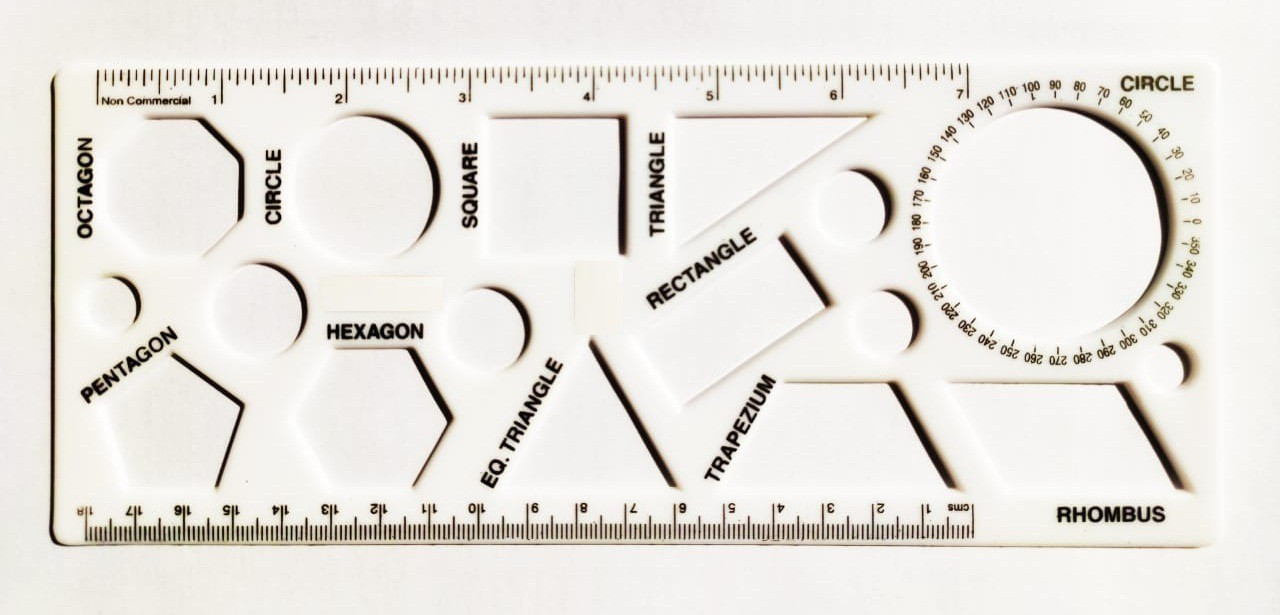 clipper Shape Stencil of 17 Different Shapes Pack of 1 Piece Size - LENGTH-24 cm Width-9.8 cm GEOMETRY Stencil image 1