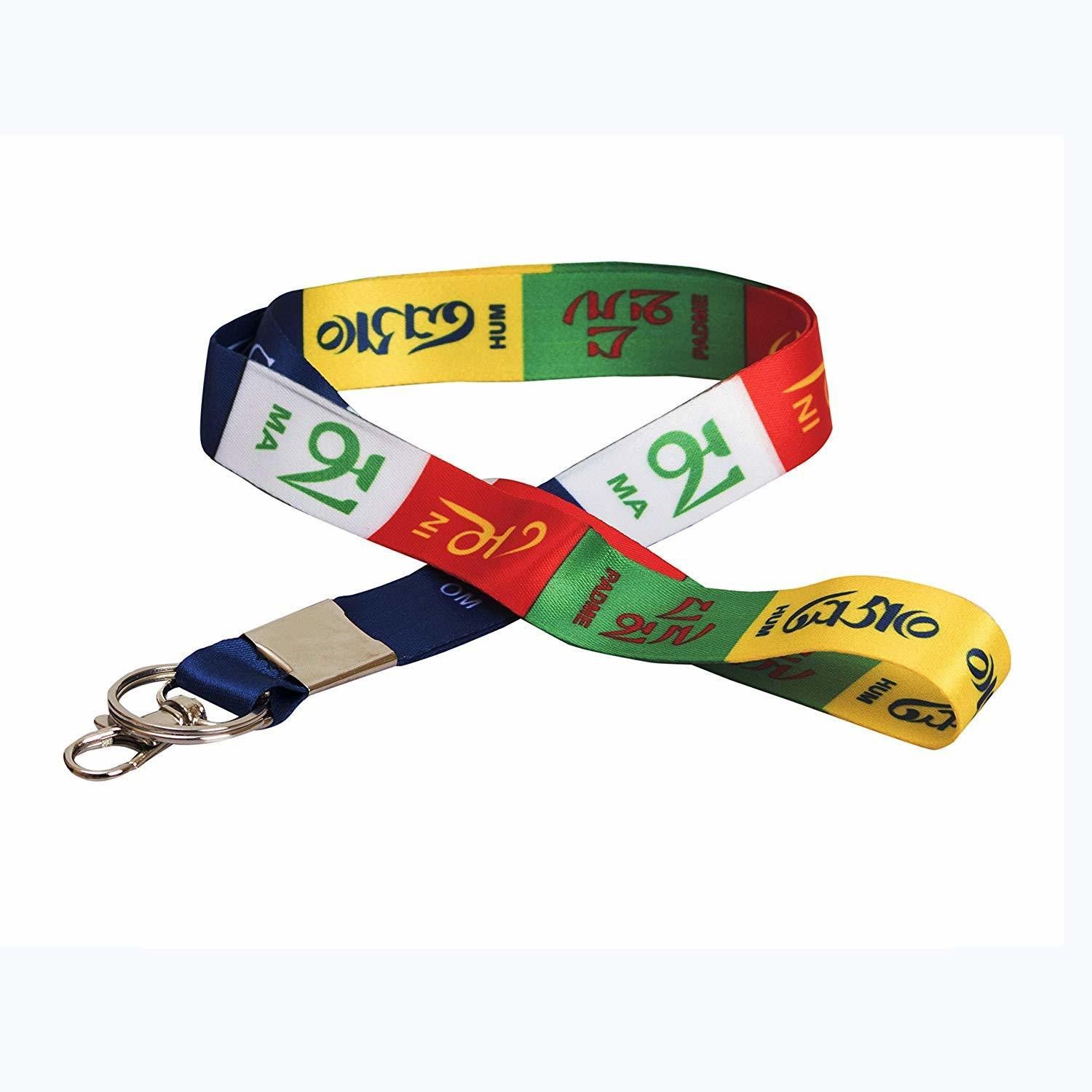 jocker Tibetan Buddhist Prayer Fabric id Tag Key chain/ Lanyard key chain Key Chain 3 Locking Carabiner-picture-2