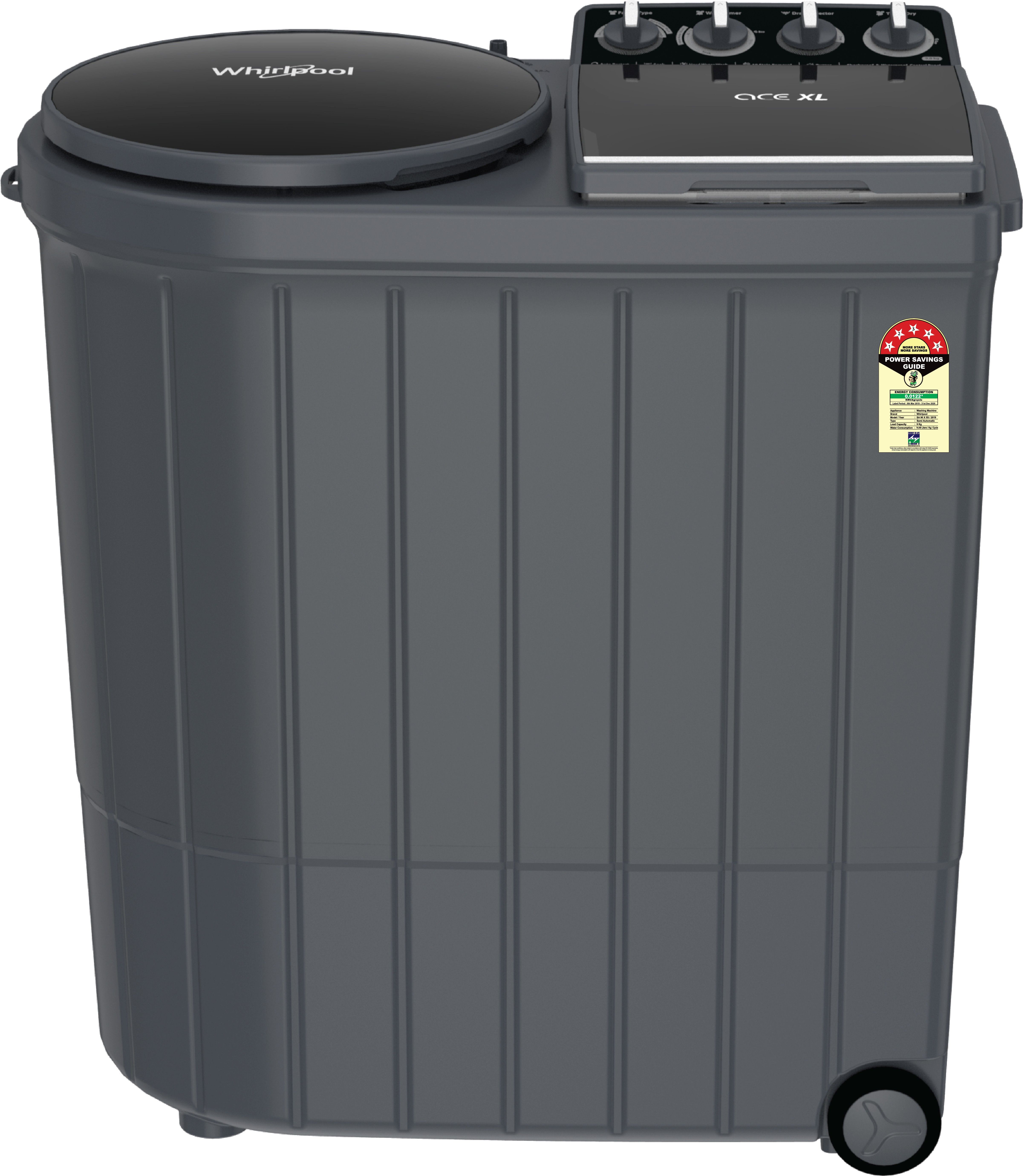 9 kg 5 Star, Hard Water wash Semi Automatic Top Load Grey