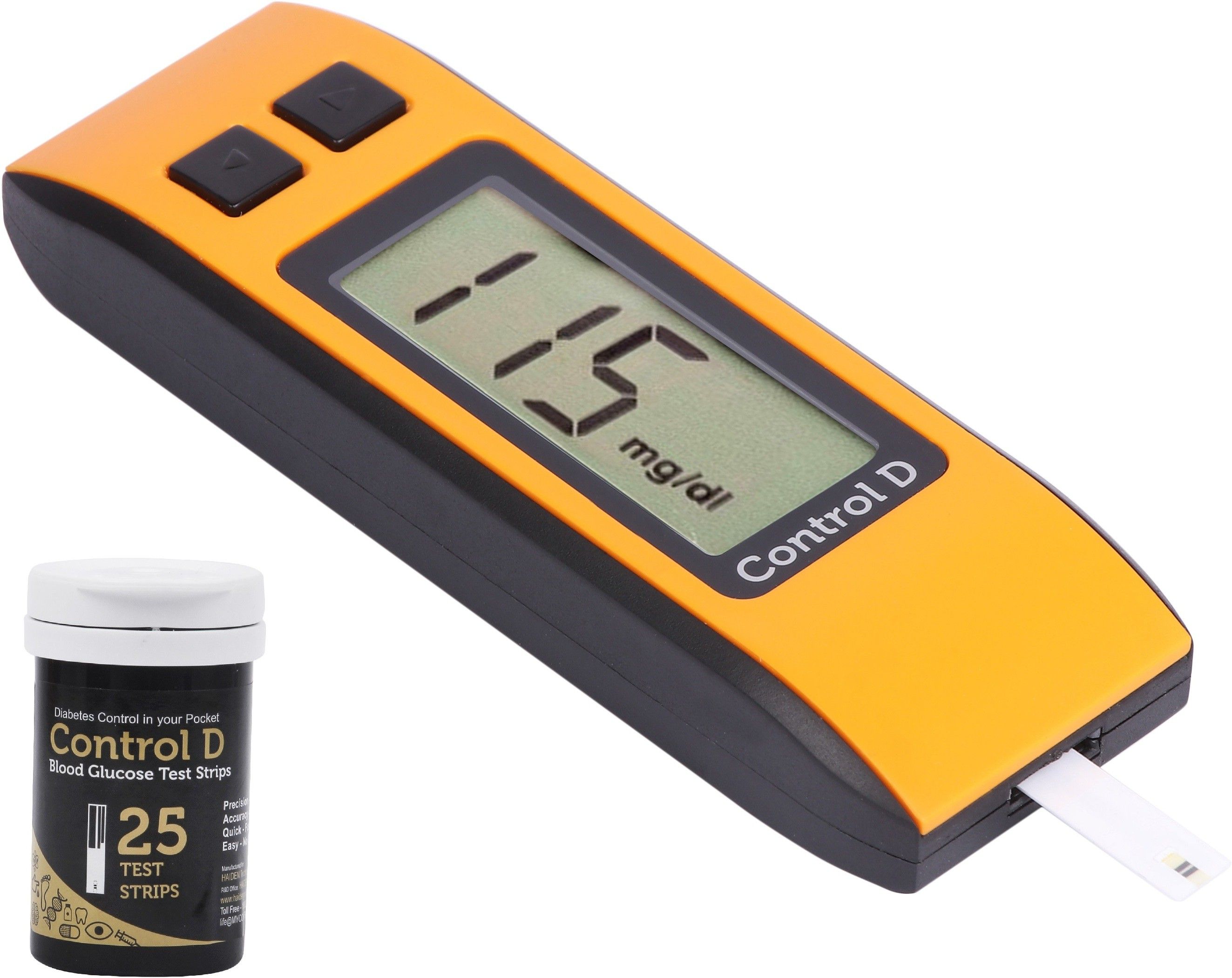 control d Orange Digital Glucose Blood Sugar testing Monitor Machine with 25 Strips Glucometer-picture-26