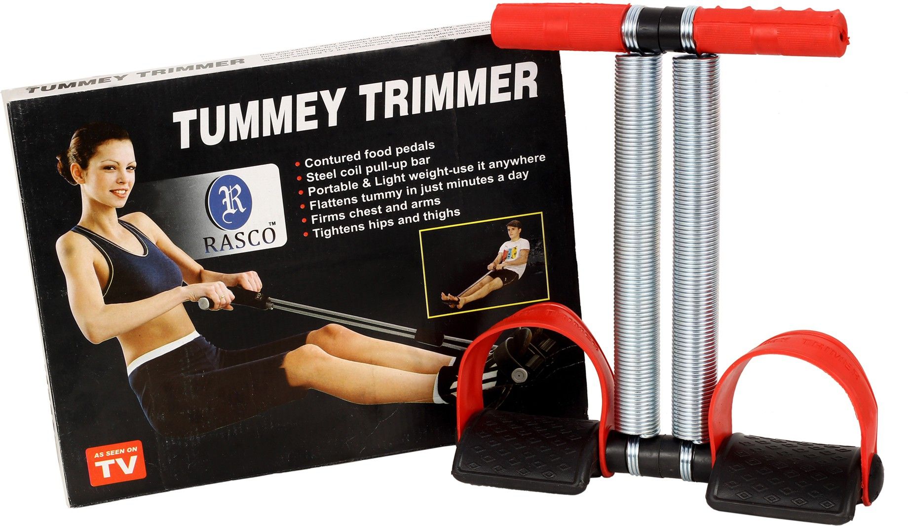 DOUBLE PURE STEEL SPRING AB EXERCISER TUMMY TRIMMER RED BELT Ab Exerciser-image-21