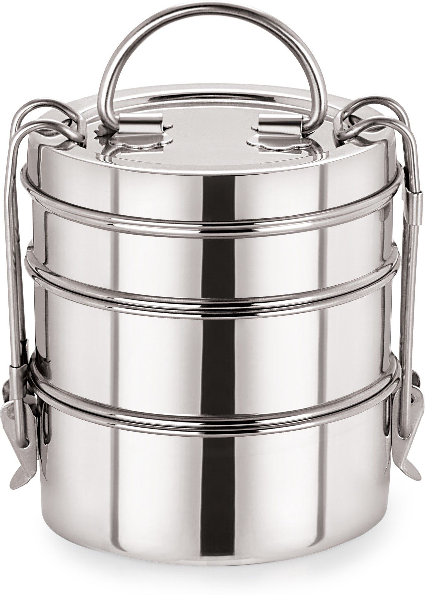 Clipper Stainless Steel Tiffin Box Set, 3 container, Silver-1100 ml 3 Containers Stainless Steel Office Lunch Box-image-26