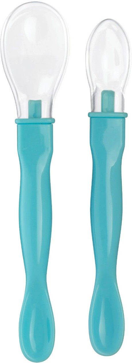 3 in 1 Weaning Silicone Spoon Set with Dual End Spoon for Feeding Newborns/Baby- Handle- Plastic Polypropylene, Spoon Tip - Liquid Silicone Rubber 100% BPA FREE