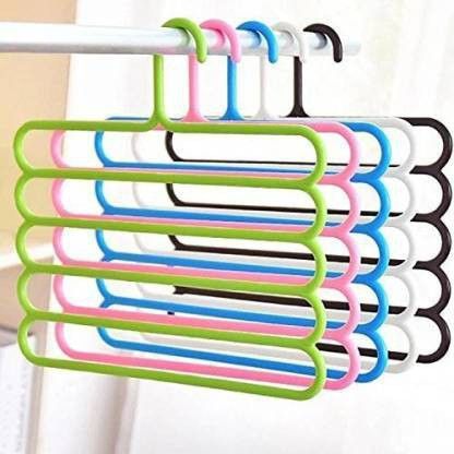 5 Pcs Multipurpose 5 Layer Hanger For Shirts , Ties , Pants , Jeans , T-Shirt , Sarees , Suits Space Saving hanger, Cupboard Organiser, Strong - Closet Organizer Closet Organizer Accessories Organizer, Regular Organizer-image-37
