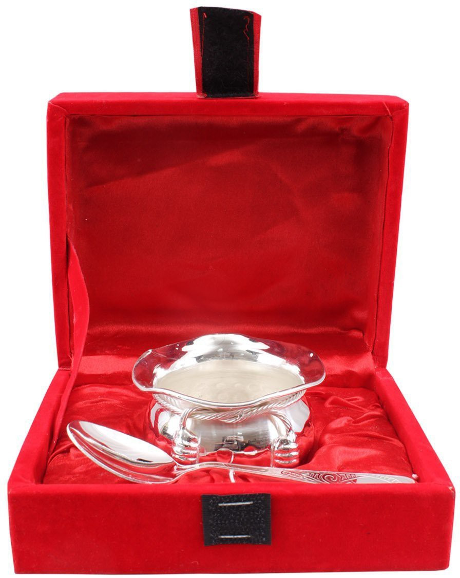 delhi gift house Bowl Set with Embossed and Spoon, Bowl, Spoon Serving Set image 1