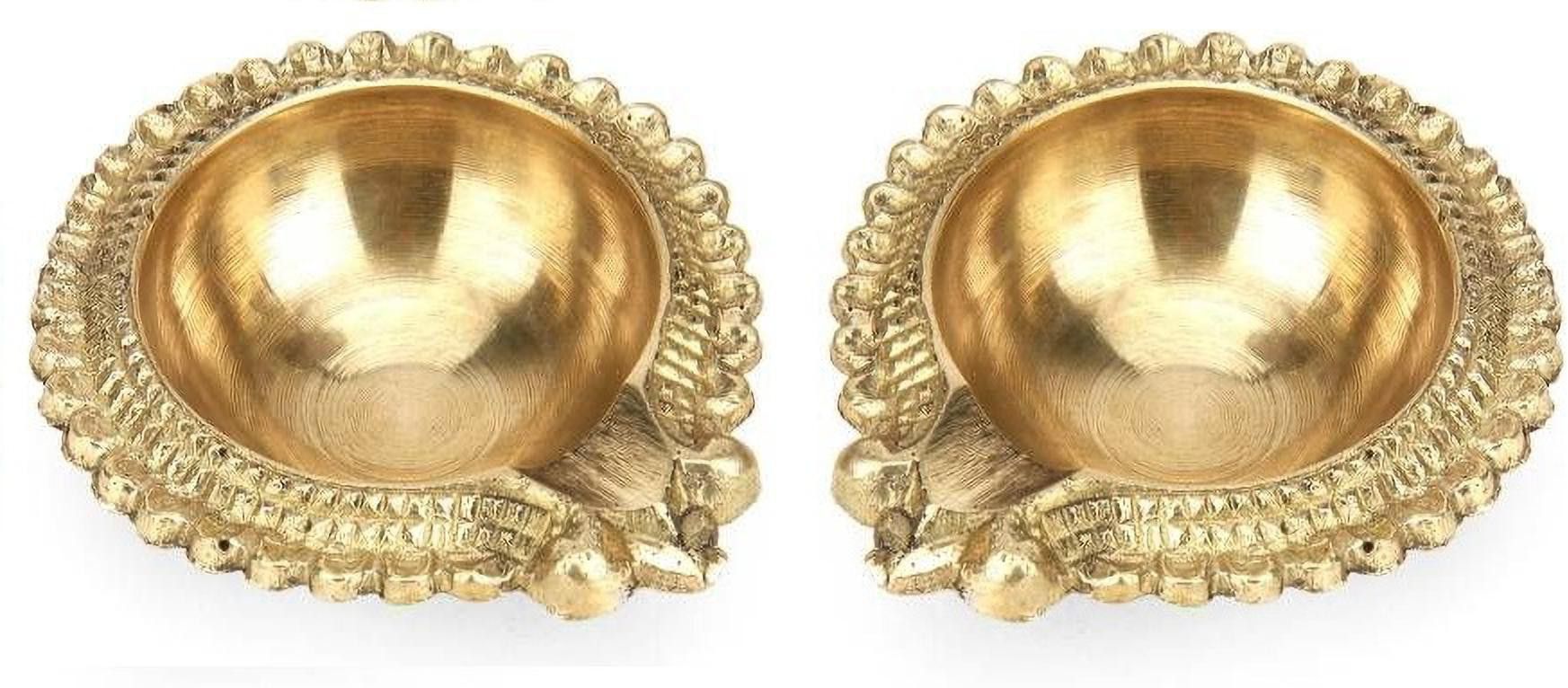 Fashion Bizz Brass Diya|Deepak,Diwali Diya Brass (Pack of 2) Table Diya Set-picture-10
