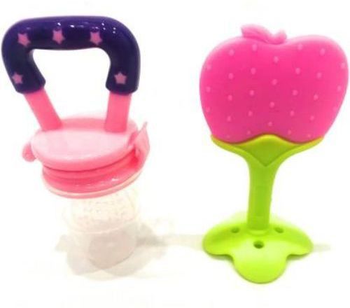 Fruit Shape Silicone Teether with Fruit Pacifier for Baby/Infant/Toddler (Combo Saver Pack of 2) Soother-image-12