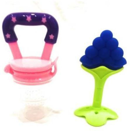 fablittle Fruit Shape Silicone Teether with Fruit Pacifier for Baby/Infant/Toddler (Combo Saver Pack of 2) Soother-picture-21