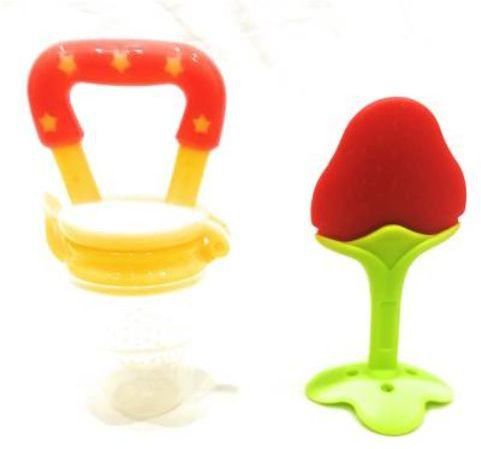 Fruit Shape Silicone Teether with Fruit Pacifier for Baby/Infant/Toddler (Combo Saver Pack of 2) Soother-image-45