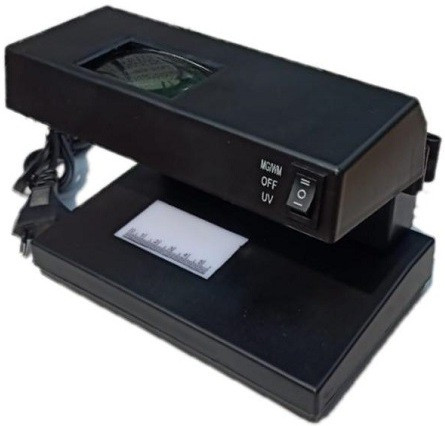 DRMS STORE DRMS Mini Fake Note Detector Checker Testing Machine with UV Blue Lamp Countertop Counterfeit Currency Detector image 1