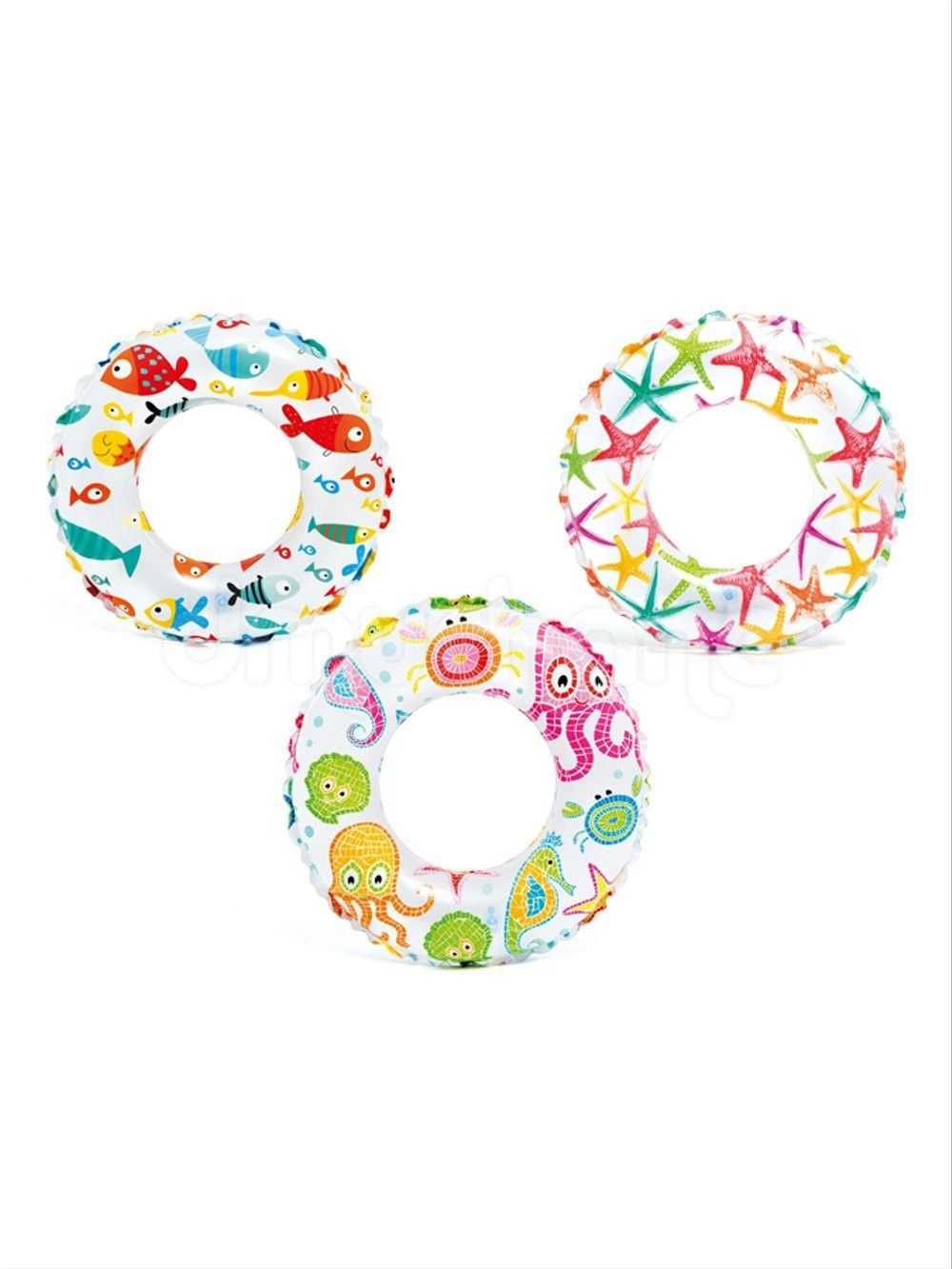 intex Lively Print 20 inch Swim Ring, Multi Color - 59241 - Combo of 3 Inflatable Pool Accessory-picture-41