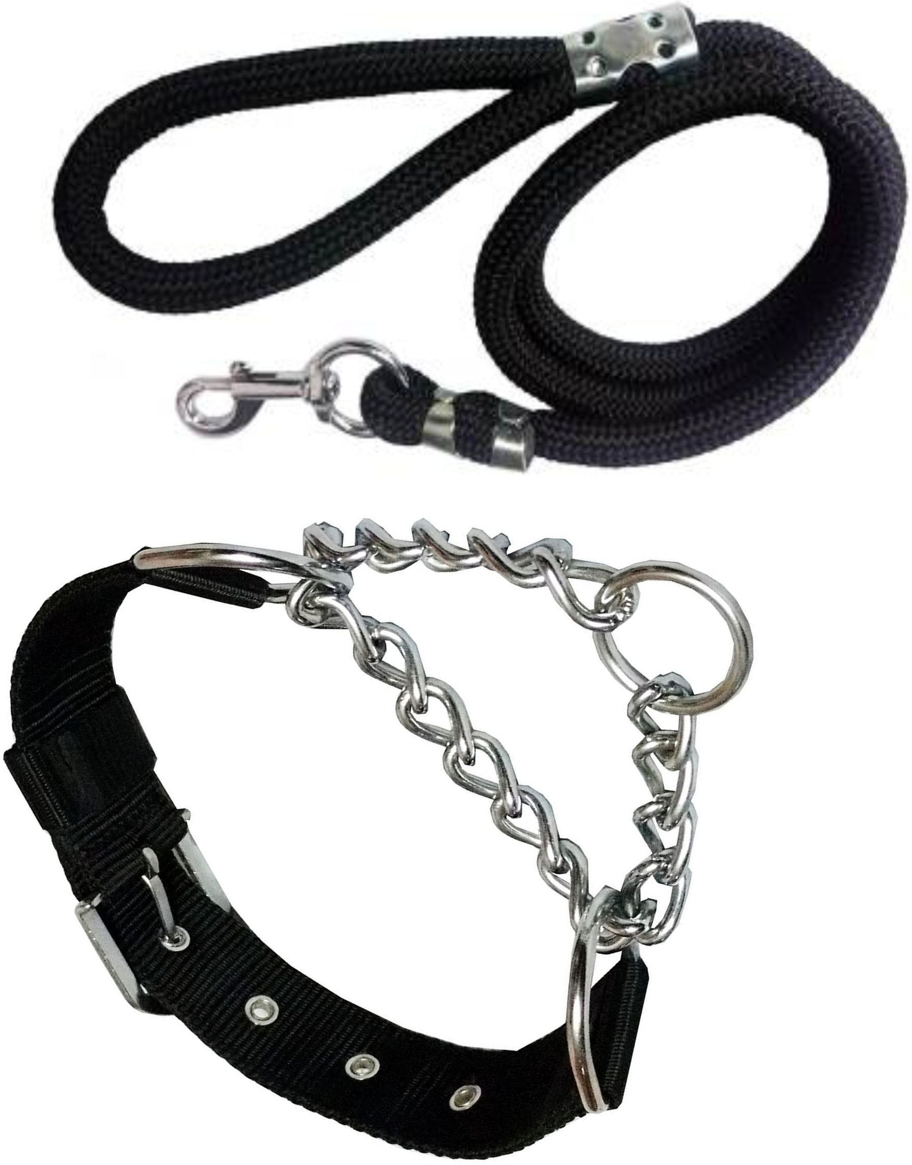 body building Good Quality Nylon Dog Belt Combo of Black Choke Collar with Black Lead 1.5m Lengthy Dog Collar & Leash-picture-10