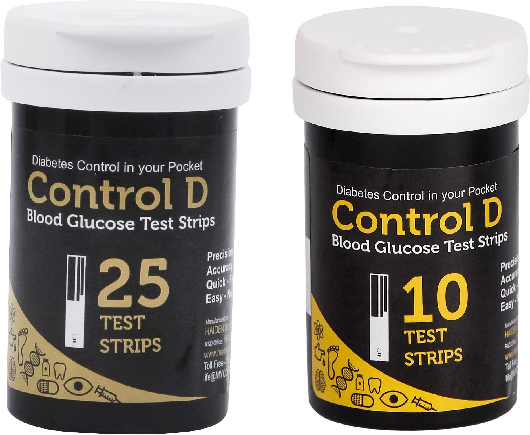 Control D Blood Glucose Testing 35 Glucometer Strips image 1