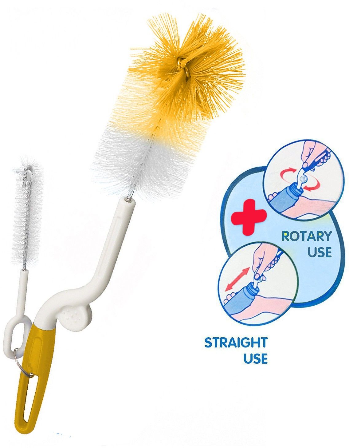 Multi-Function 2 in 1 Baby Milk Feeding Bottle, Cup, Glass,Sipper, Nipple Cleaning Brush with 360 Degree Rotary Handle Portable Brush-image-36