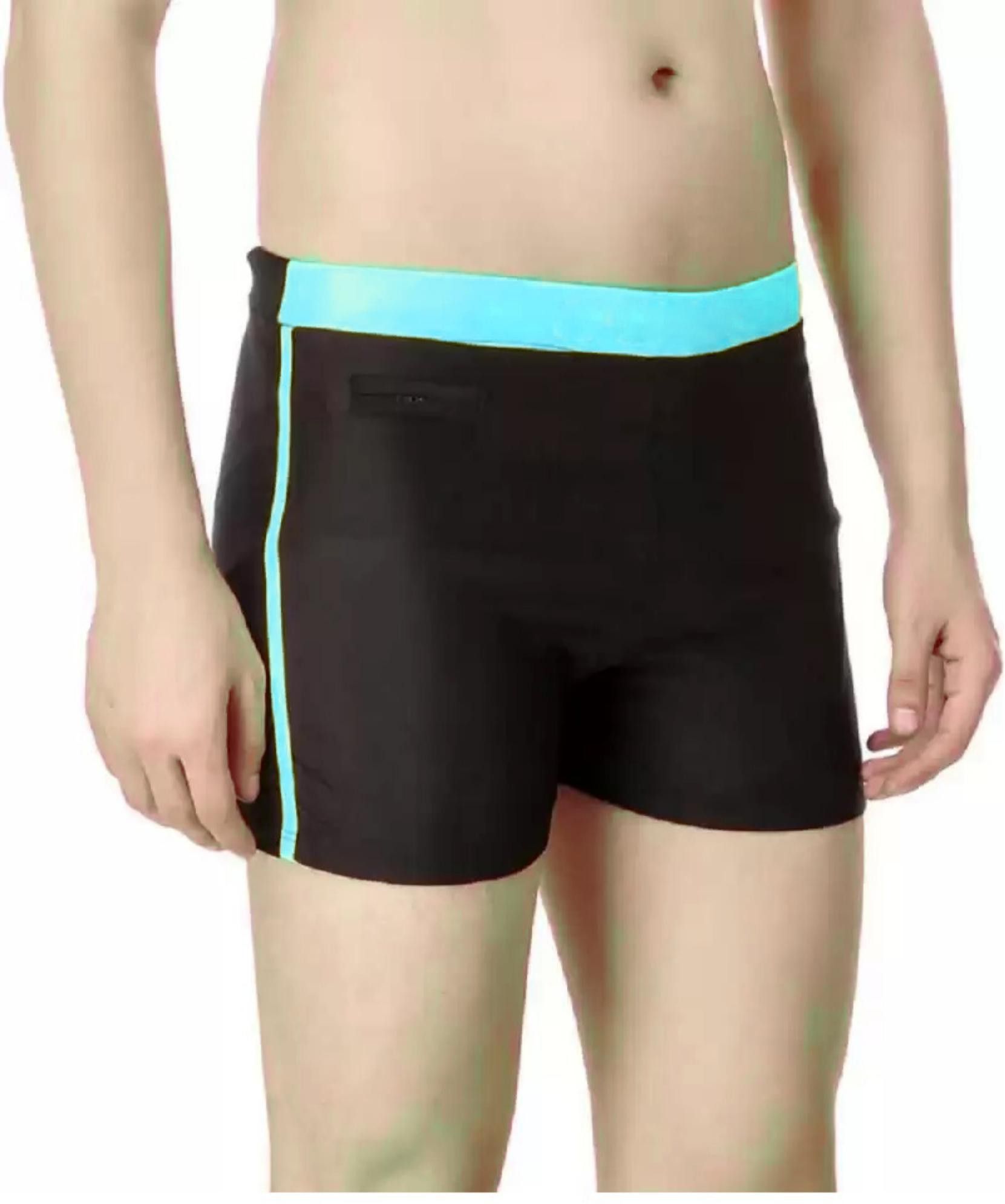 navex MEN'S SWIM COSTUME Solid Men Swim Bottom Blue, Black Swimsuit-picture-1