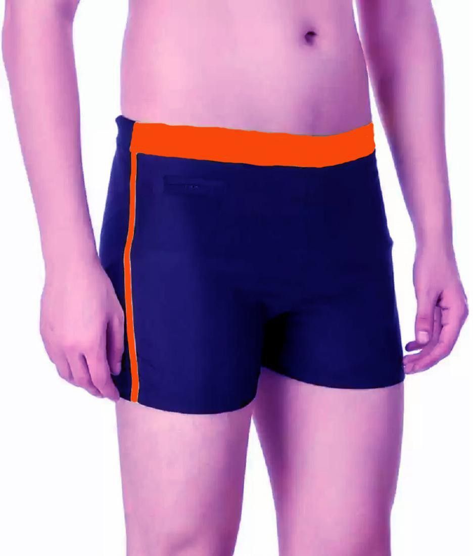 MEN'S SWIMWEAR SHORTS Solid Men Blue, Orange Swimsuit-image-5