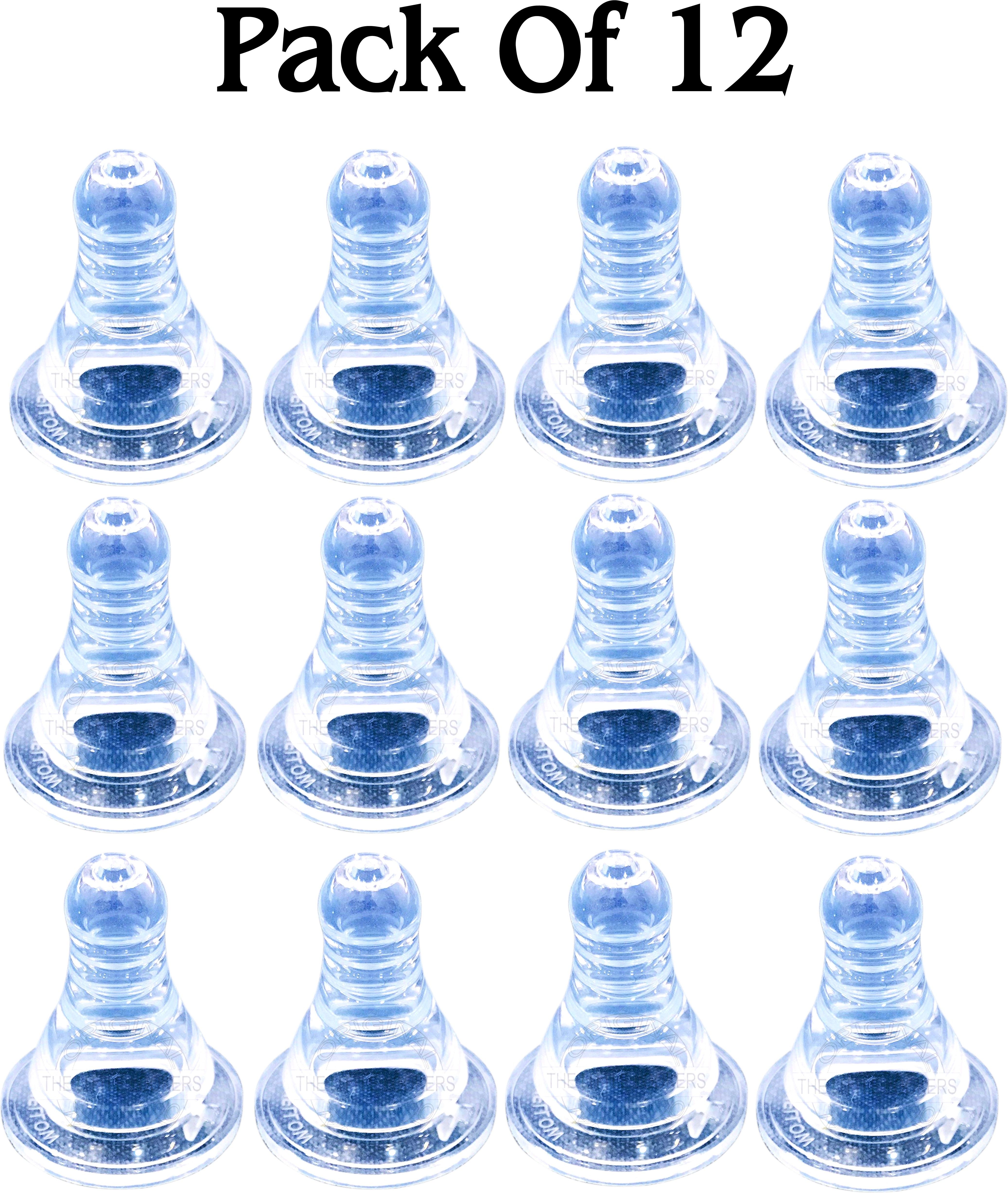 Anti-Colic Easy Flo Silicone Teats/Nipples | Narrow Neck Feeding Bottle Nipples (Pack of 12) Medium Flow Nipple-image-7