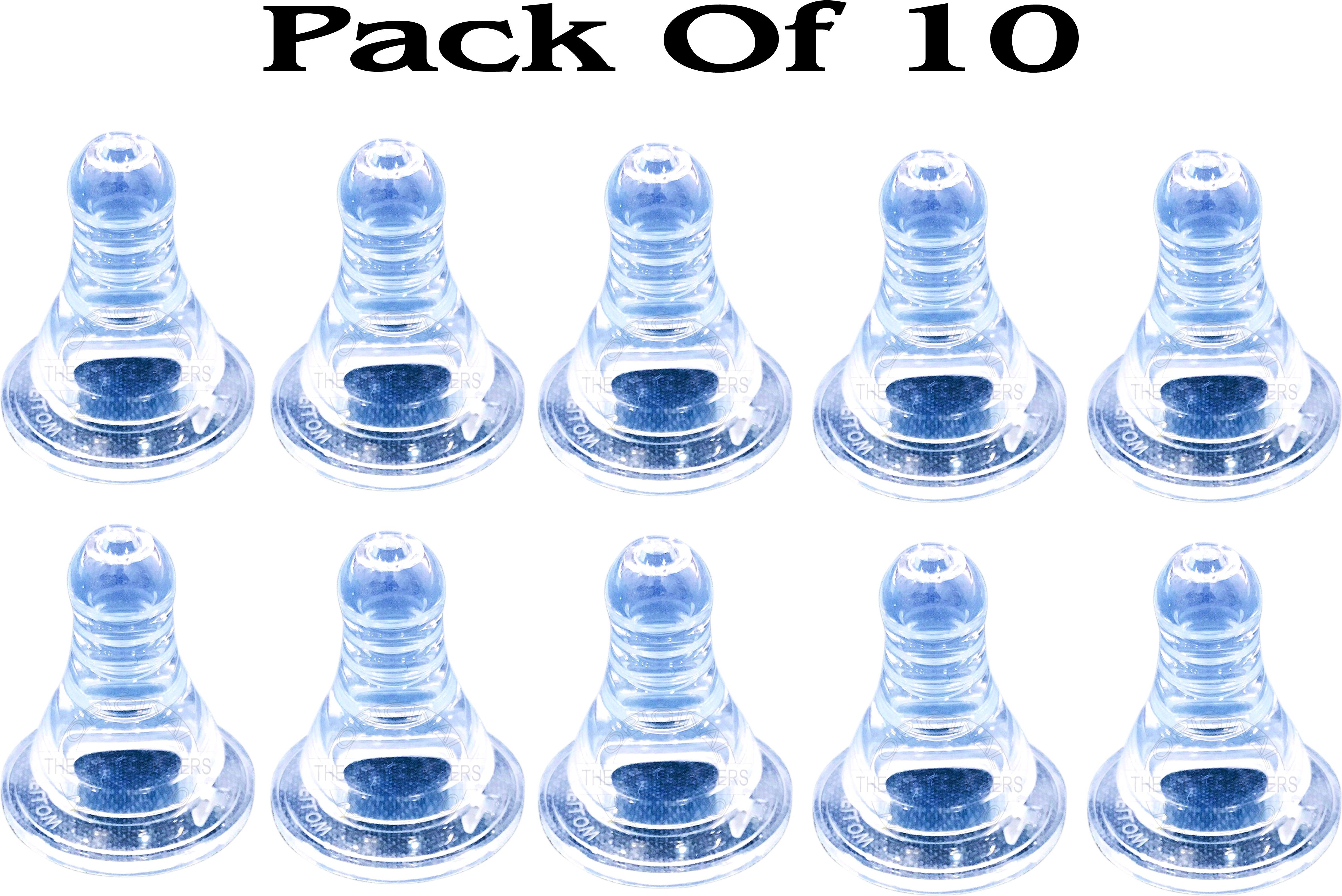 Anti-Colic Easy Flo Silicone Teats/Nipples | Narrow Neck Feeding Bottle Nipples (Pack of 10) Medium Flow Nipple-image-48