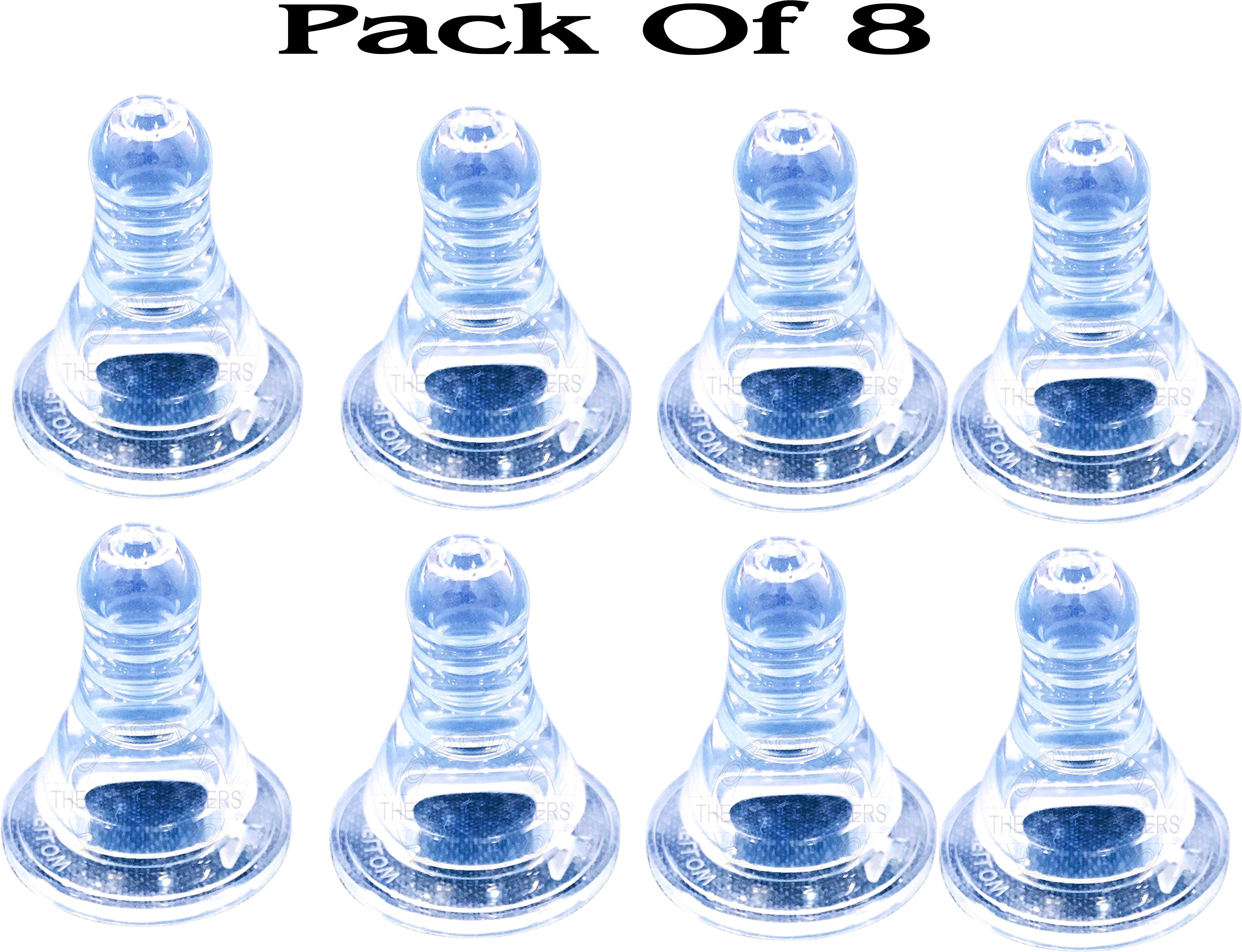 Anti-Colic Easy Flo Silicone Teats/Nipples | Narrow Neck Feeding Bottle Nipples (Pack of 8) Medium Flow Nipple-image-8