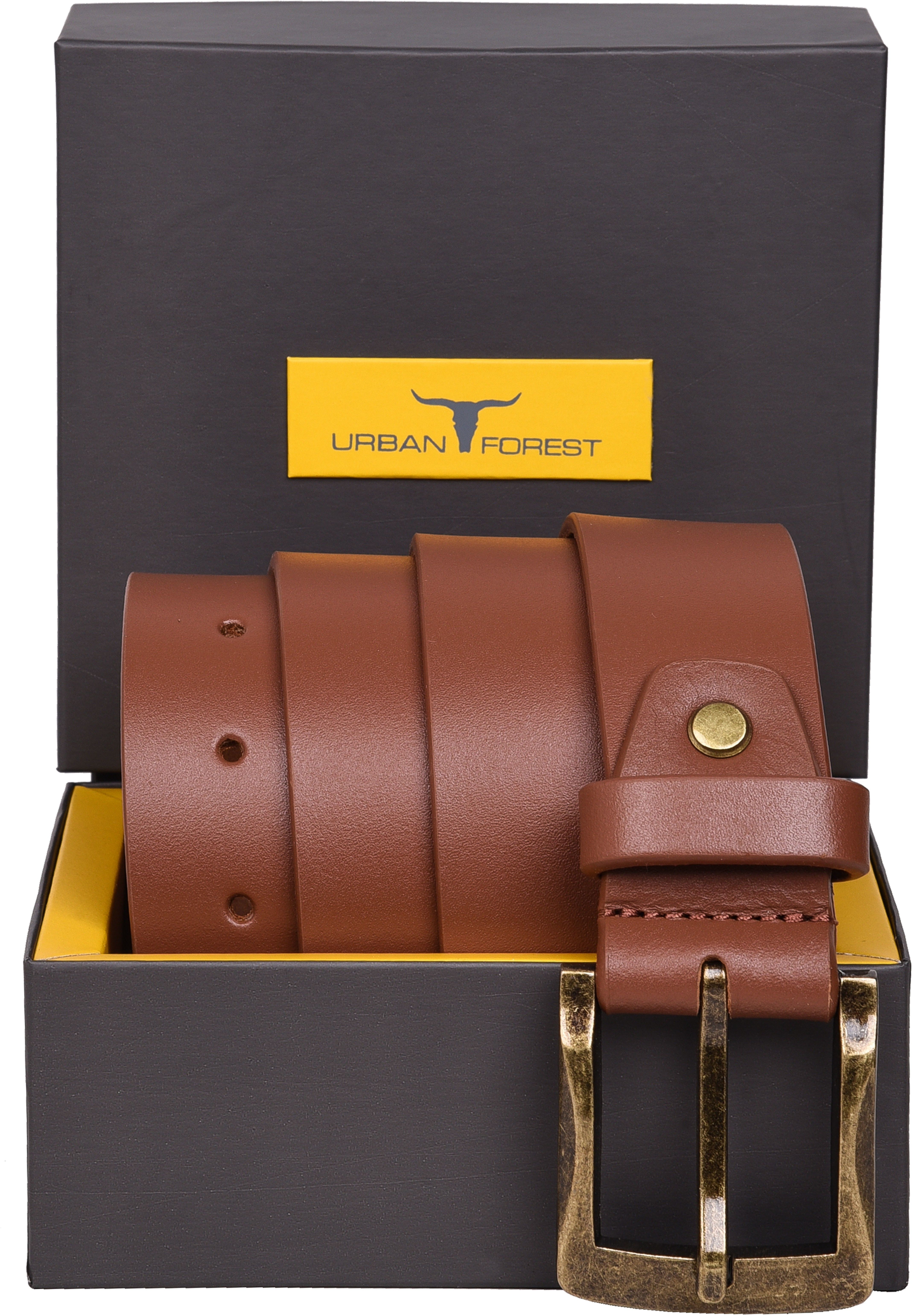 urban forest Men Casual Brown Genuine Leather Belt-picture-18