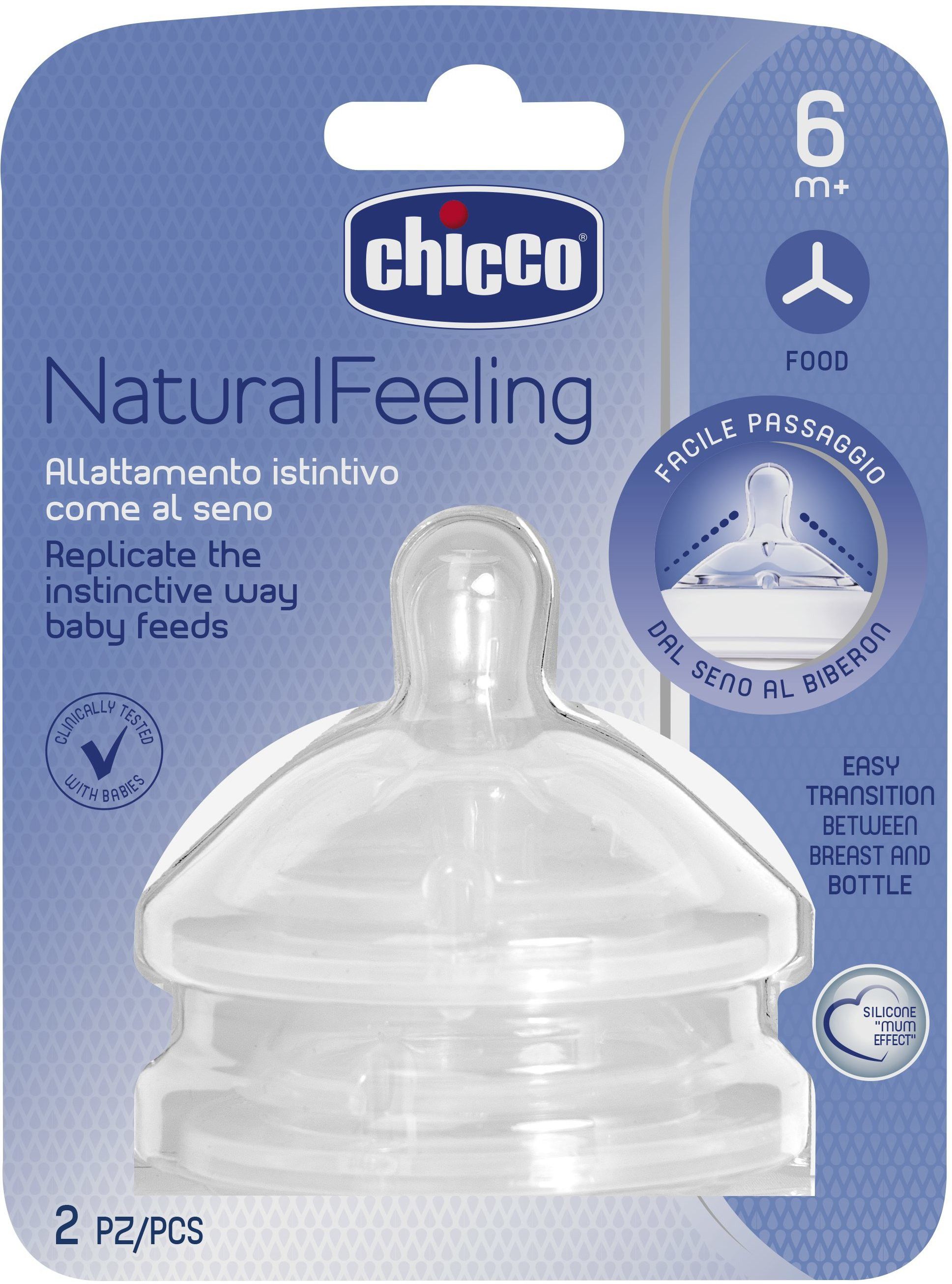 2 Teat Natural Feeling 6M+ Food Flow Silicone Nipple Medium Flow Nipple-image-29