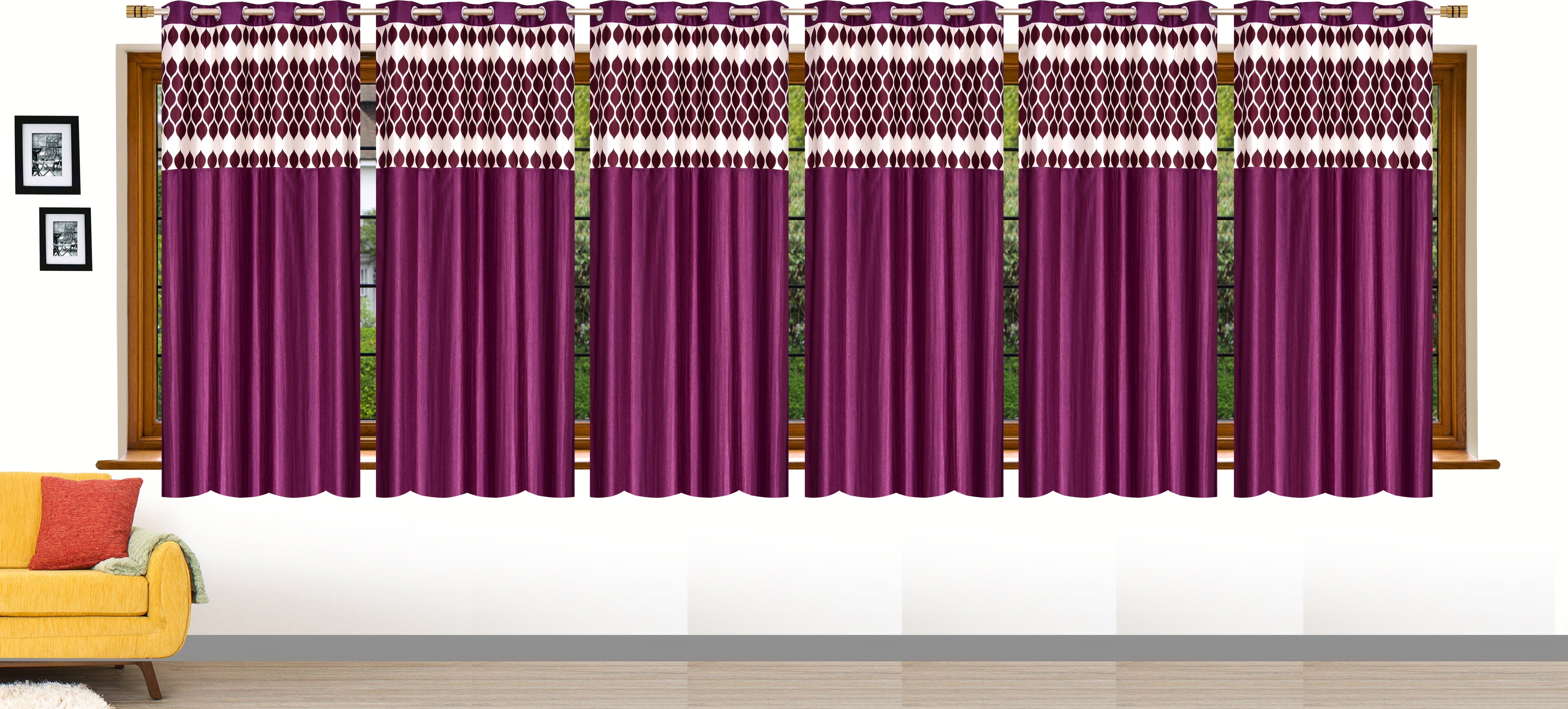 152 cm (5 ft) Window Polyester Room Darkening Curtain (Pack Of 6)-image-45