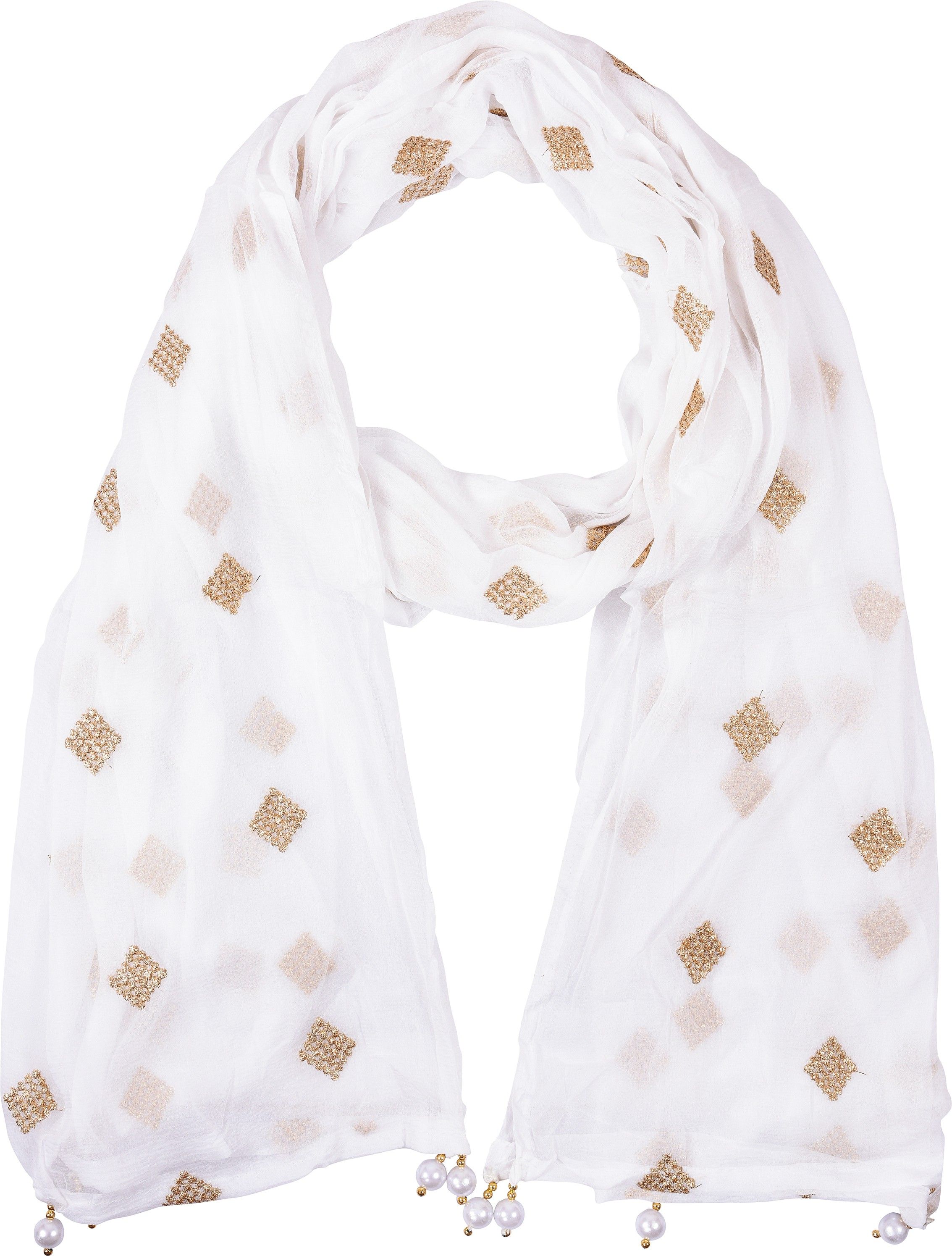 youthquake Chiffon Embroidered White Women Dupatta-picture-25