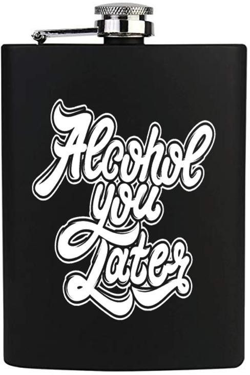 YOU LATER ENGRAVED STAINLESS STEEL POCKET LIQUOR FLASK STAINLESS STEEL Hip Flask-image-48