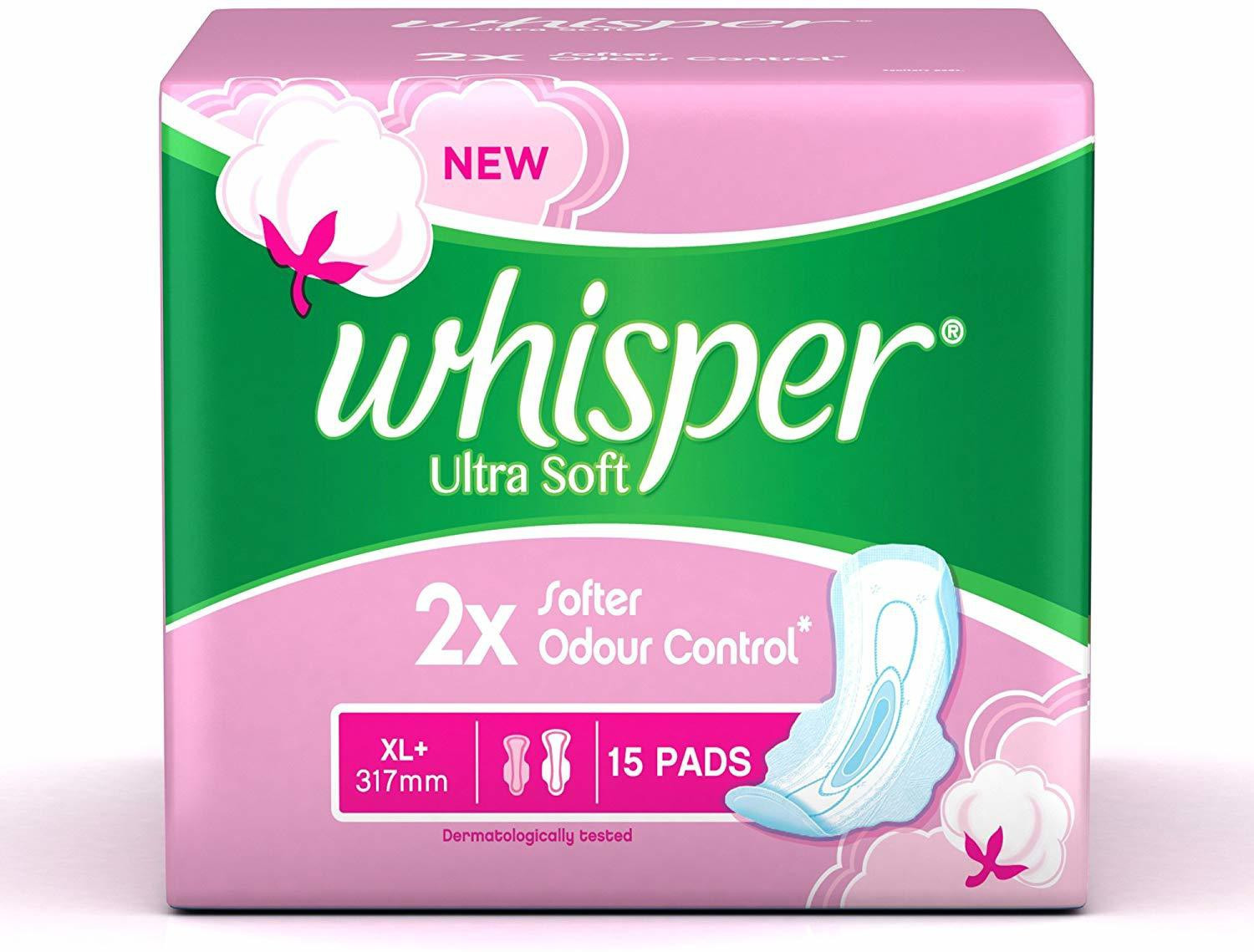 whisper Ultra Soft XL Plus - (15 Count) Sanitary Pad image 1