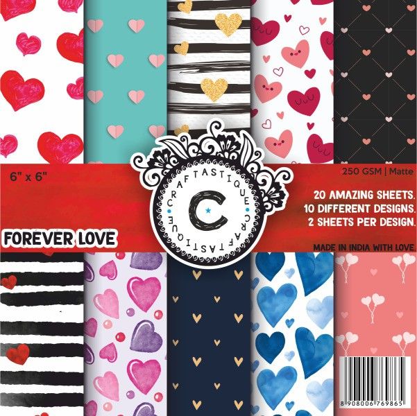 Forever Love Designer Paperpack 6 x 6 inches 250 gsm Craft paper-image-4