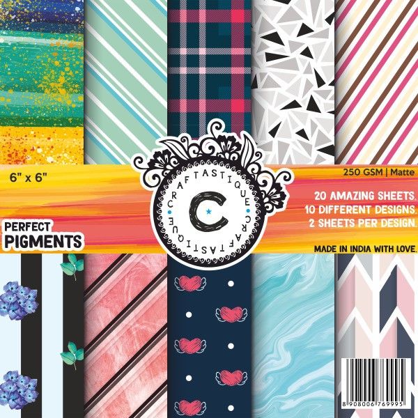 craftastique Perfect Pigments Designer Paperpack 6 x 6 inches 250 gsm Craft paper-picture-16