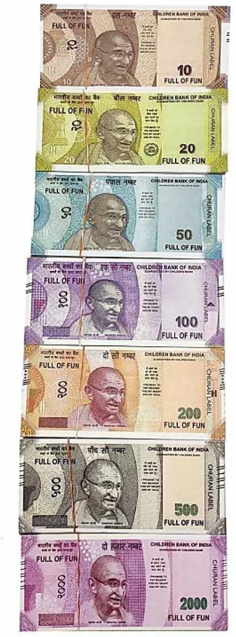 style mania Combo (20 Each x 7=140 Nakli Note) Playing Indian Currency Notes for Fun Paper Kids churan wale Note (( Nakli Note-10,20,50,100,200,500,2000 )) dummy notes Gag Toy-picture-24
