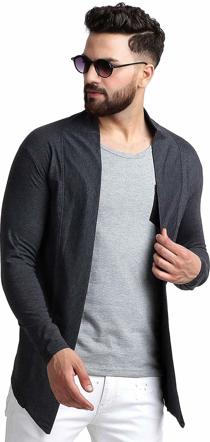 glampanda Men Jacket Style Full Sleeve Grey Shrug-picture-24