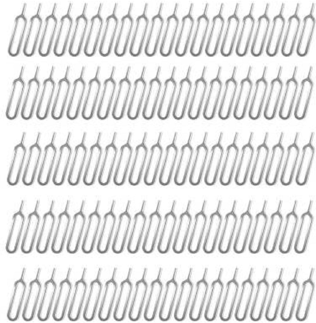 BBS PRO ( PACK OF-100 PCS ) SIM Card Tray Open Eject Pin Removal Tool Needle Opener Ejector for All Phones Sim Adapter (Steel) Sim Adapter image 1