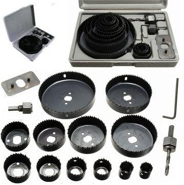 16 Pcs Carbon Steel Hole Saw Cutting Tools (19-127mm) Rotary Bit Set-image-43