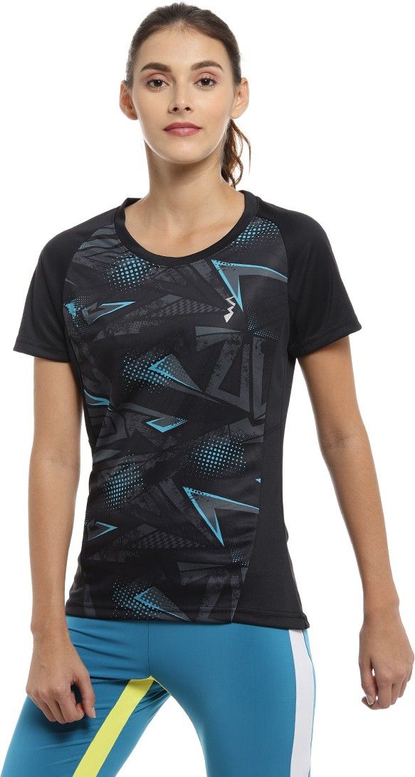 pinacolada Women Printed Round Neck Polyester Black T-Shirt-picture-13