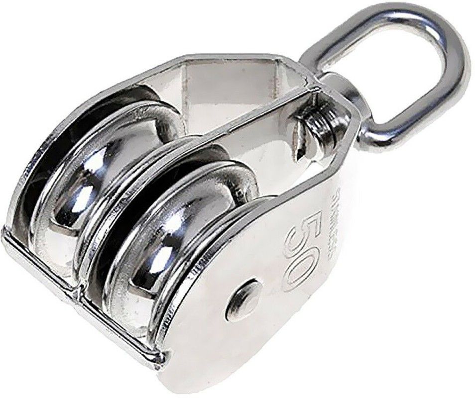 vinayakart Stainless Steel Double Wheel Block Climbing Pulley -M50 Climbing Pulley-picture-23