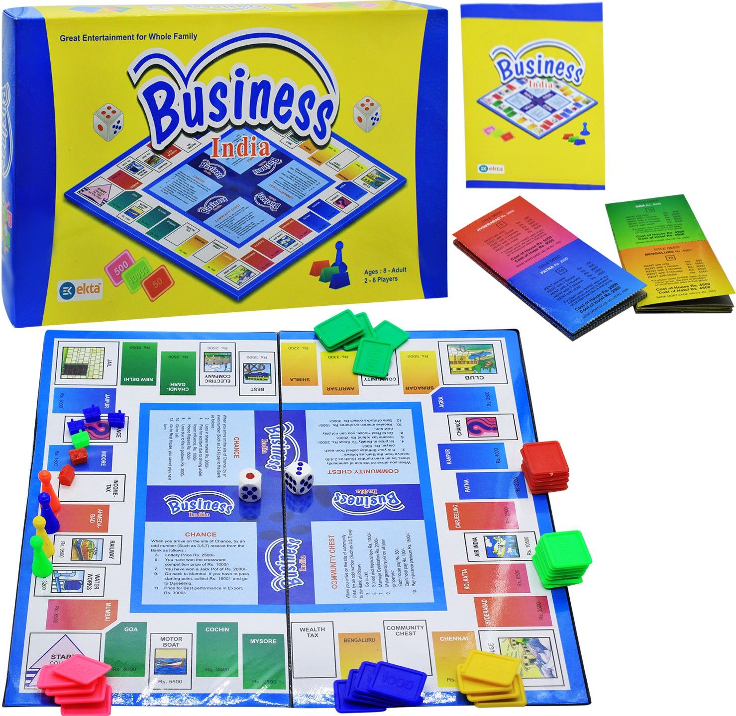 ekta Business India A Board Game of Buying, Selling, Banking, Mortgaging, etc. Kids Toys Games, Bonanza Buy Business Game online Money & Assets Board Game-picture-11