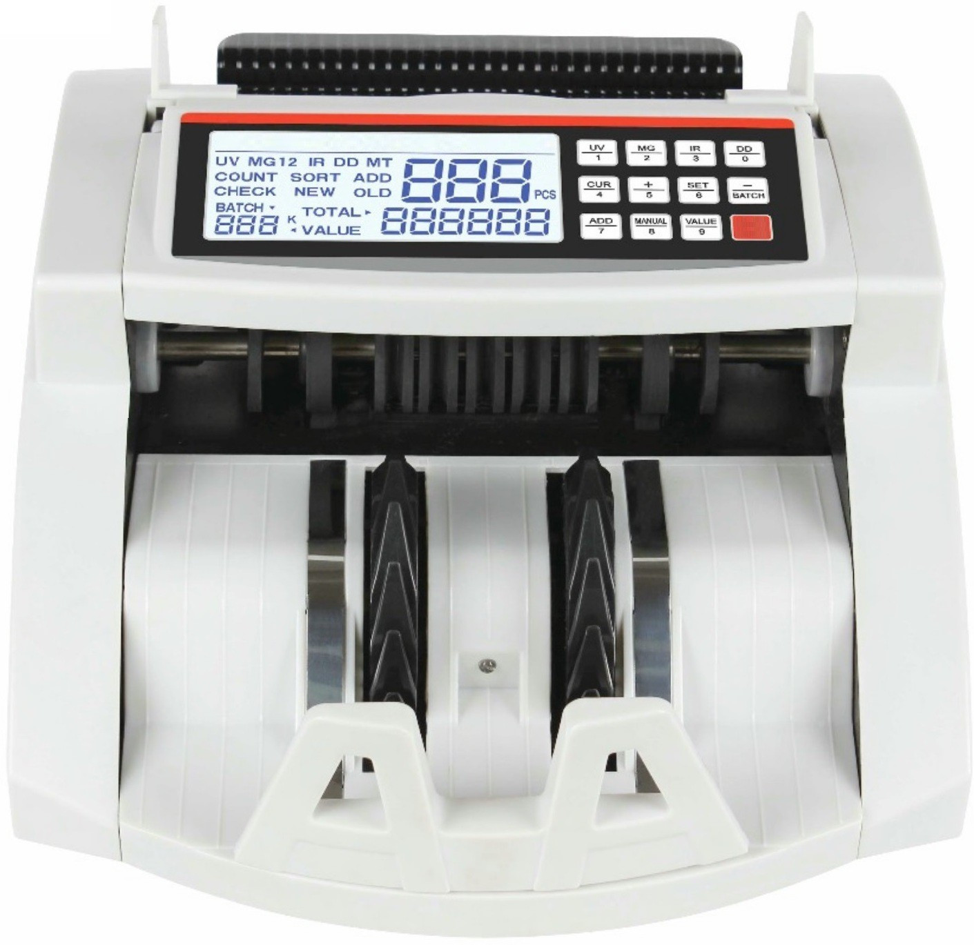 Drop2Kart HeavyDuty LCD Cash Counter with Dual Motor, UV/MG Note Sensor, BATCH Mode Note Counting Machine image 1