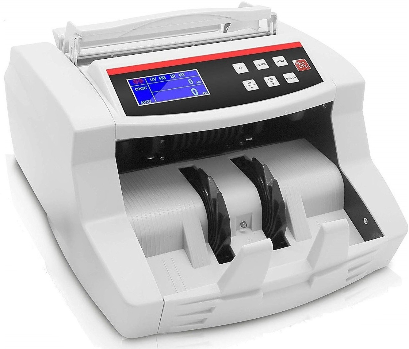 Drop2Kart Bill Counter with LCD Display, ADD/BATCH Mode, UV/MG FakeNote Detection Note Counting Machine image 1