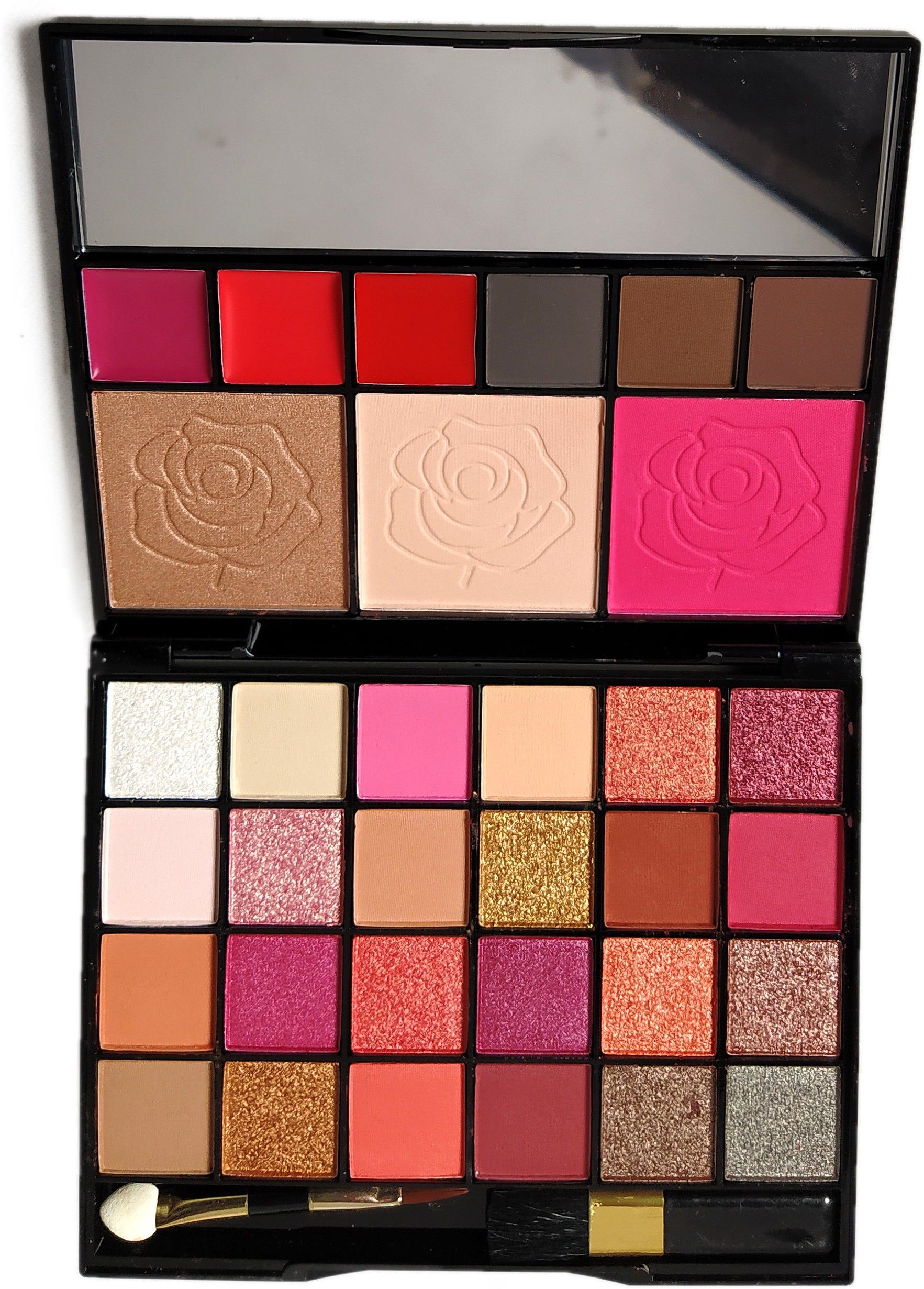 maliao 24-eyeshadow-1-blush-1-highlighter-1-contour-3-cream-lip-gloss-3-eyebrow-powder-picture-25