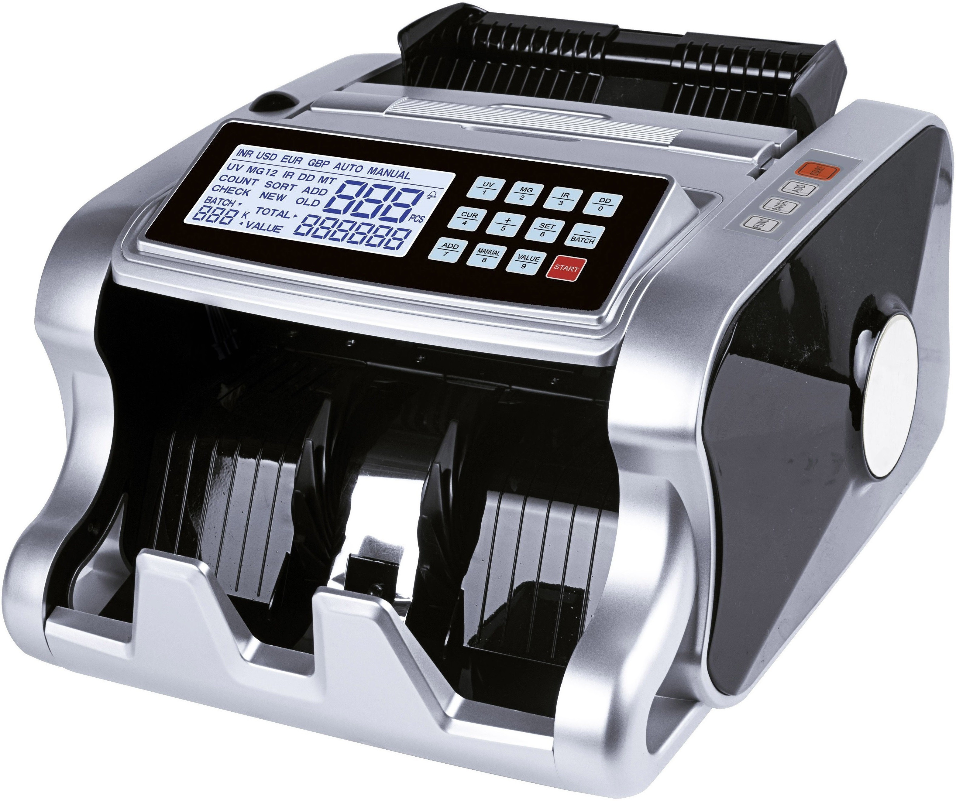 Drop2Kart Mix Denomination Counter with UV/MG/MT/IR Sensor, FakeNote Alarm, Counts New & Old INR Note Counting Machine image 1