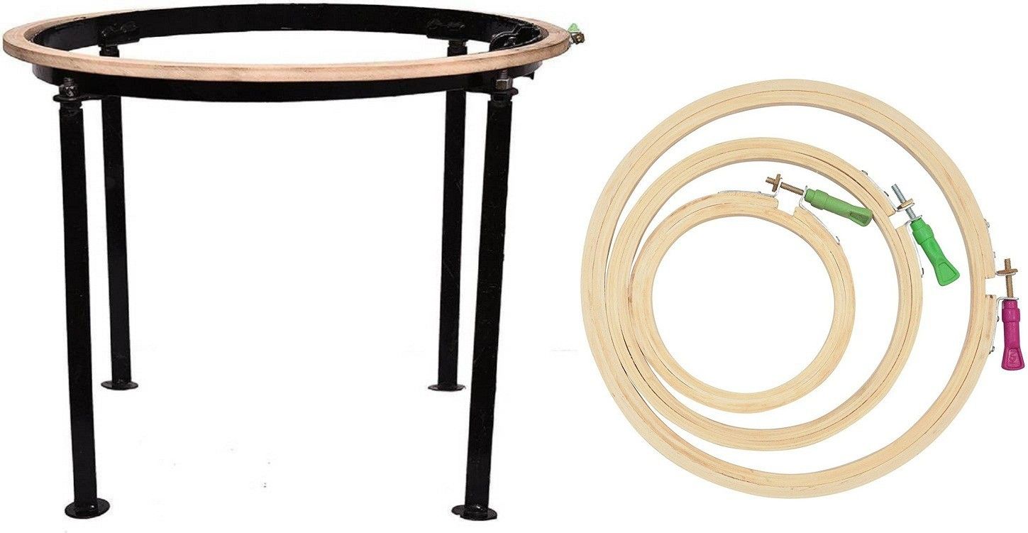 Aari work 16" wooden Frame with Stand And Embroidery Hoop Ring Frame Size (6,8,10)-image-23