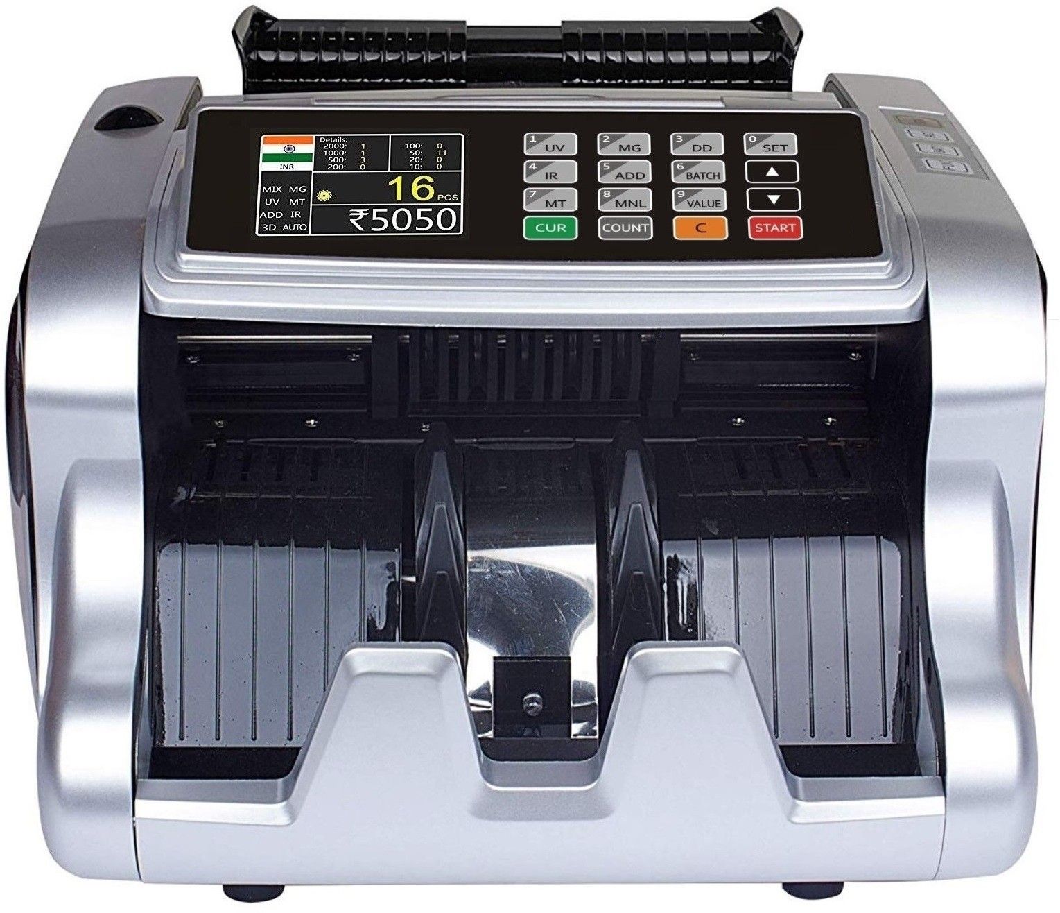 Drop2Kart Mix Value Bill Counter with UV/MG/MT/IR CIS Image Sensors, Six Operation Modes, External Display for Business and Bank Note Counting Machine-picture-24