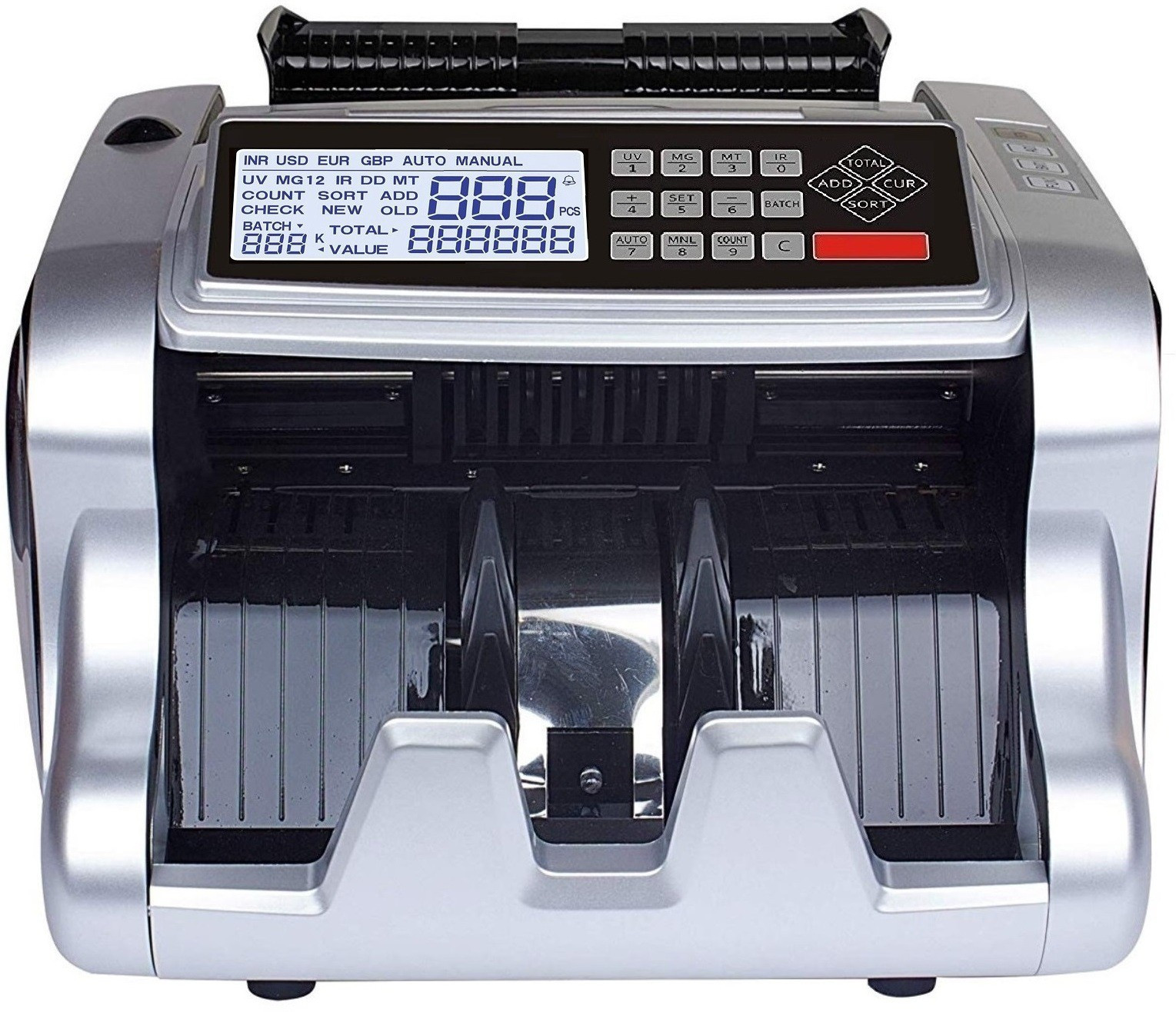 Drop2Kart MixValue CashCounter with UV/MG/MT/IR Note Detection, Supports All Old & Latest INR and Extra Side Display Note Counting Machine image 1