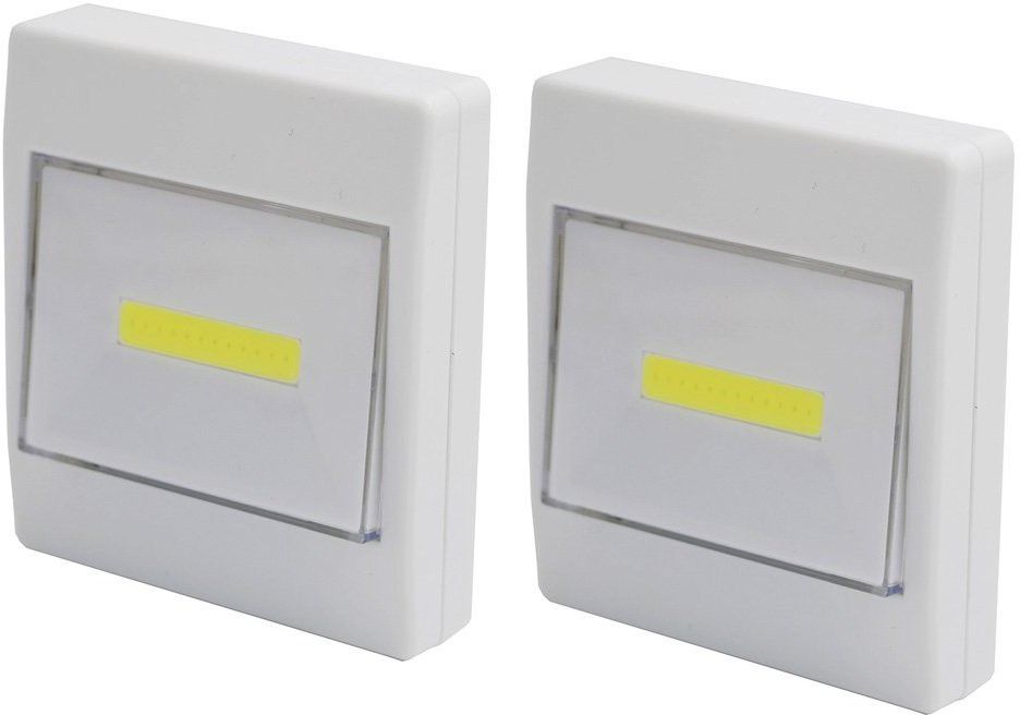 2 Magnetic COB LED Wall Light Lamp Battery Operated Garage camping wardrobe 1 hrs Bulb Emergency Light