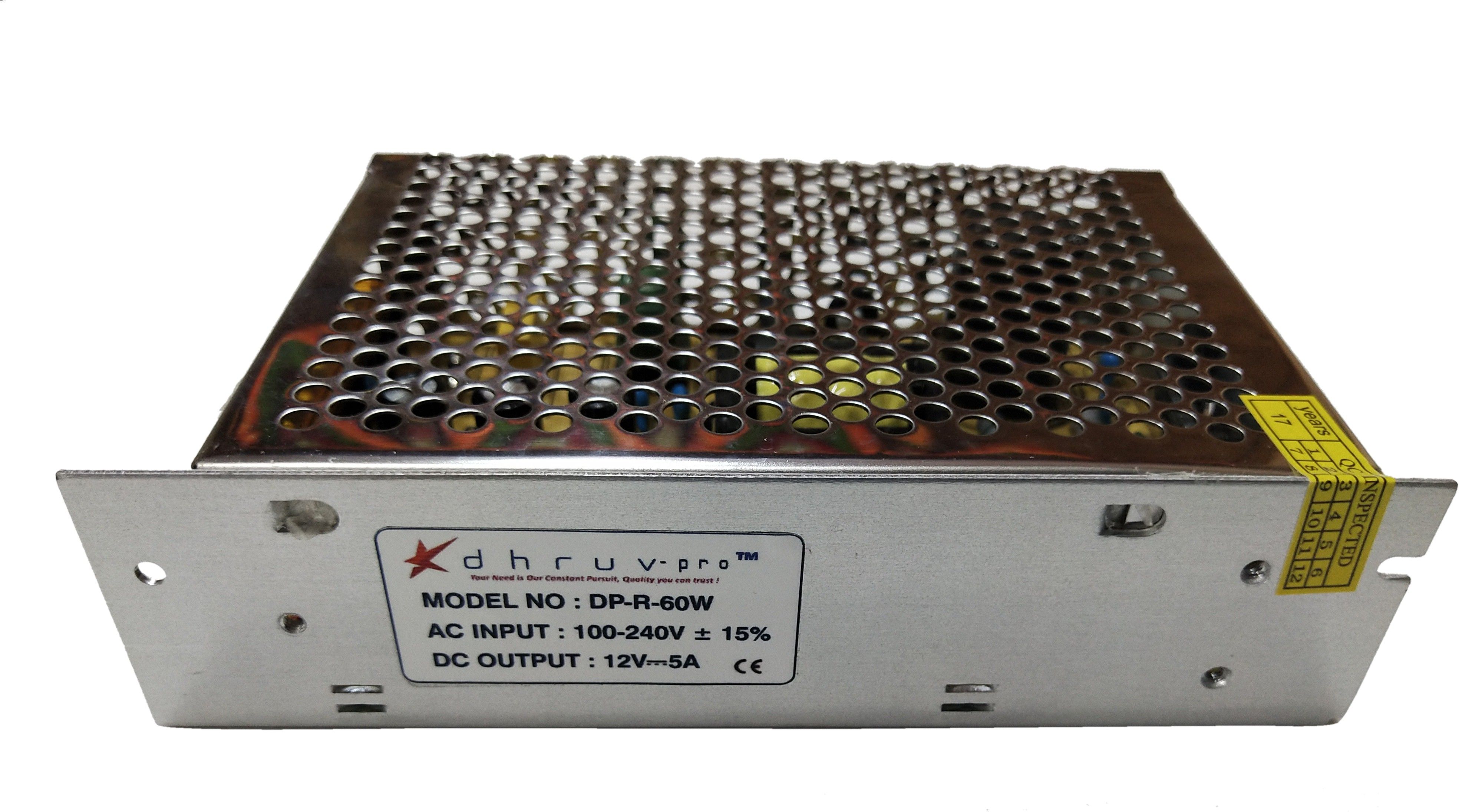 DHRUV-PRO DHRUV-PRO Led Indicator 12 Volts / 5 Amp DC Output Power Supply High Quality Metal Case Type Power LED Driver Power Supply Adaptor for CCTV Camera AC Input 100/240vAC 60 Watts PSU-picture-15